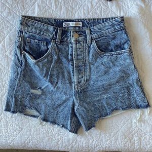 Zara High Waisted Jean Shorts